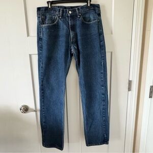 Levi's 505 Straight Fit Men's Dark Stonewash Denim Jeans 100% Cotton Size 34X34